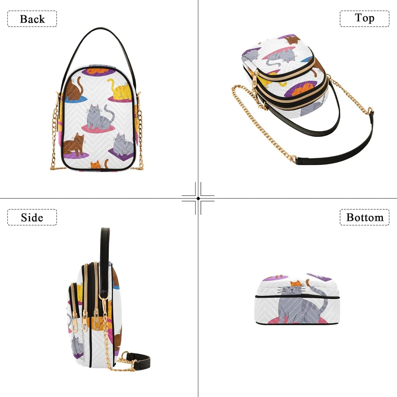 Cartoon Quilted Crossbody Bag Small Shoulder Purse Women's Handbags Phone Purse with Chain