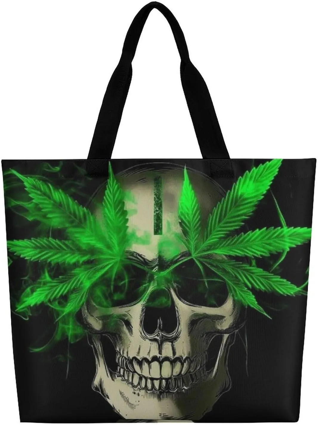 Casual Grocery Shopping Bag, Portable Beach Shoulder Bags Reusable Tote Bag for Travel Office