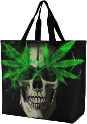 Casual Grocery Shopping Bag, Portable Beach Shoulder Bags Reusable Tote Bag for Travel Office