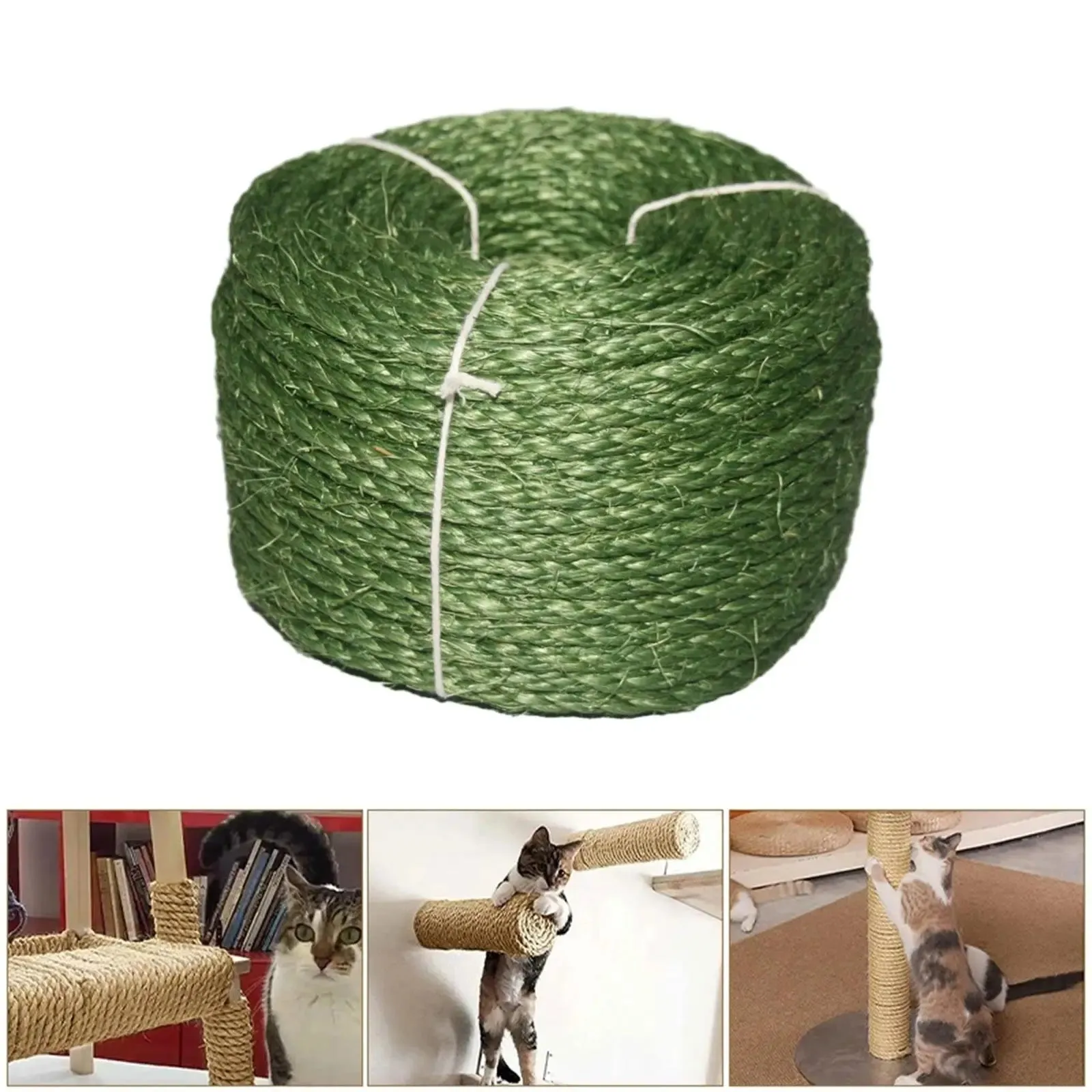 Cat Scratching Post – Durable Twisted Sisal Rope for Gardening, DIY Artwork, and Climbing Frames. 6mm x 20M.