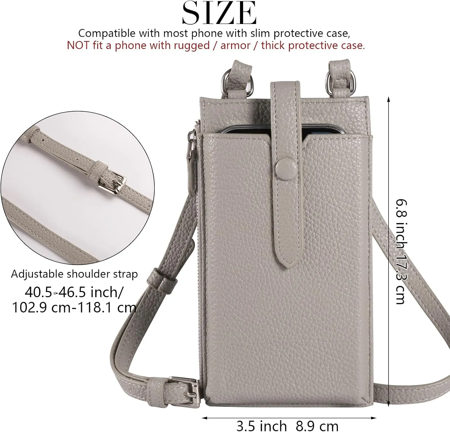 Cell Phone Purse Wallet Small Crossbody Bags for Women with Adjustable Shoulder Straps and Card Slots