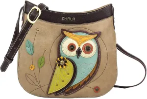 Chala Handbags Owl Crescent Crossbody Handbag Purse, Owl Lovers