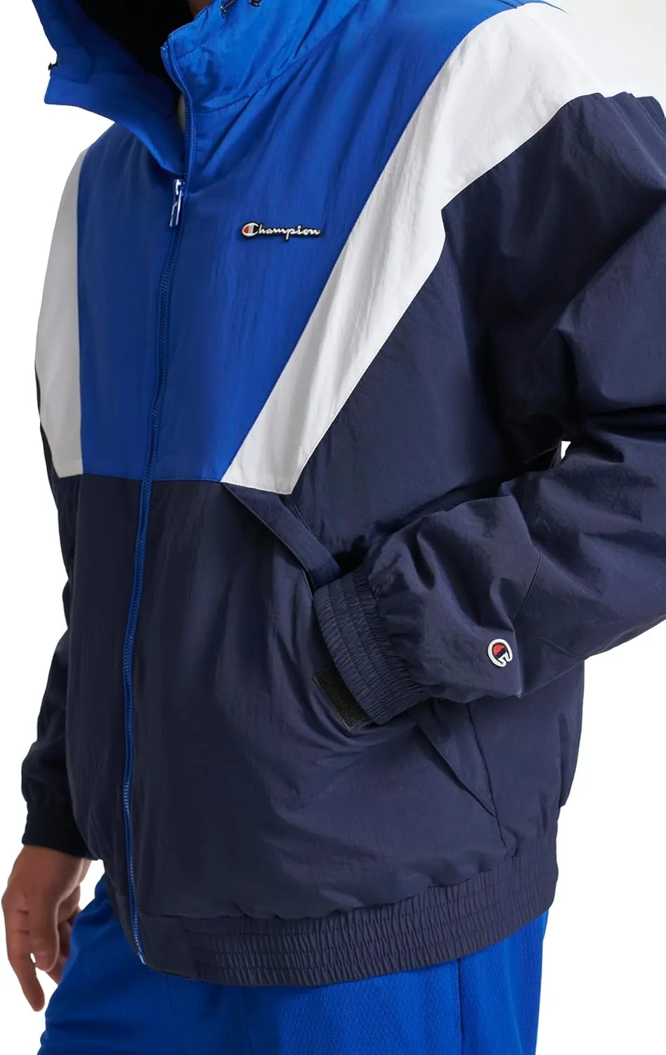 Champion Men's Color Block Lined Windbreaker with Hood