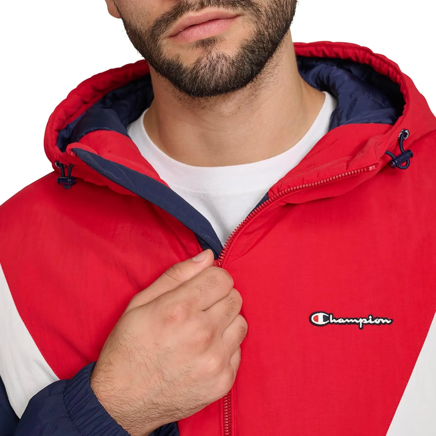 Champion Men's Color Block Lined Windbreaker with Hood
