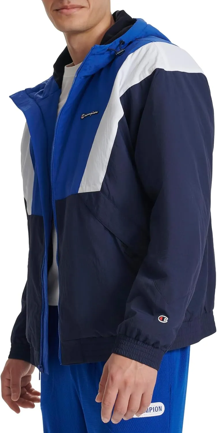 Champion Men's Color Block Lined Windbreaker with Hood