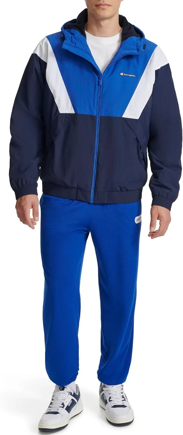 Champion Men's Color Block Lined Windbreaker with Hood