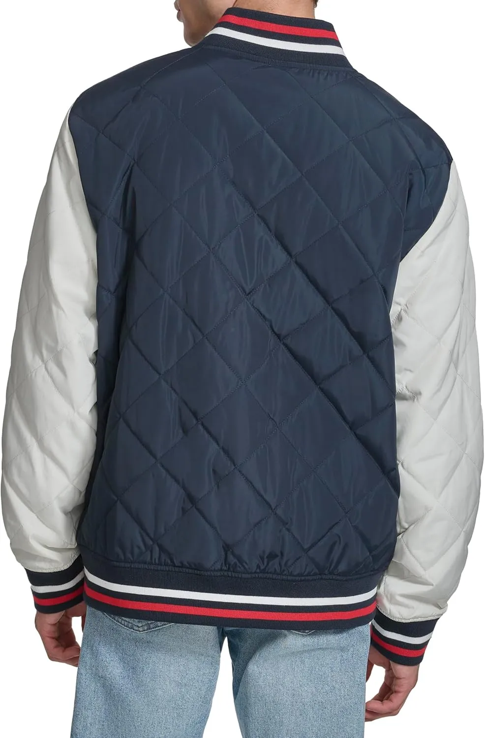 Champion Men's Retro Diamond Quilted Bomber Varsity Jacket
