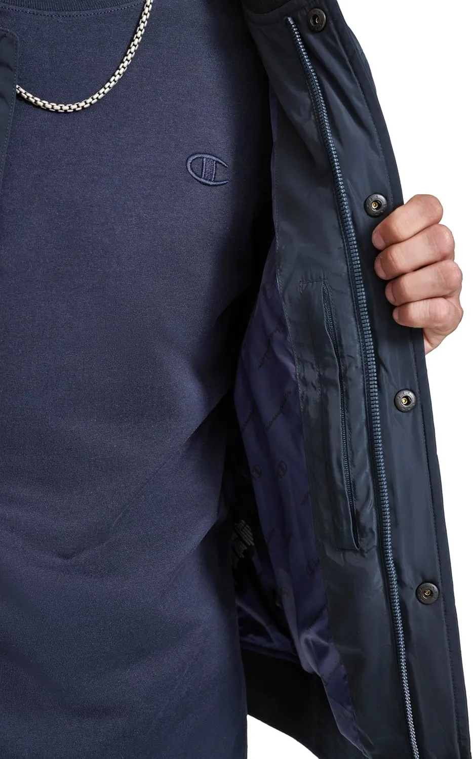 Champion Men's Retro Diamond Quilted Bomber Varsity Jacket