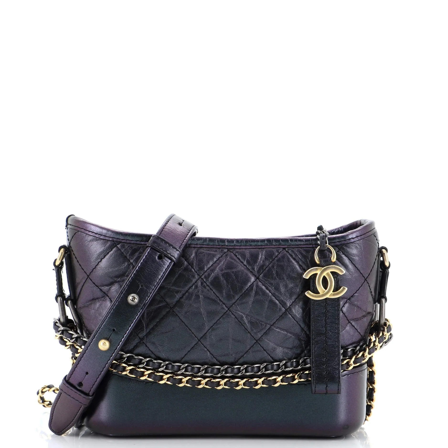 CHANEL Gabrielle Hobo Quilted Aged Calfskin Small