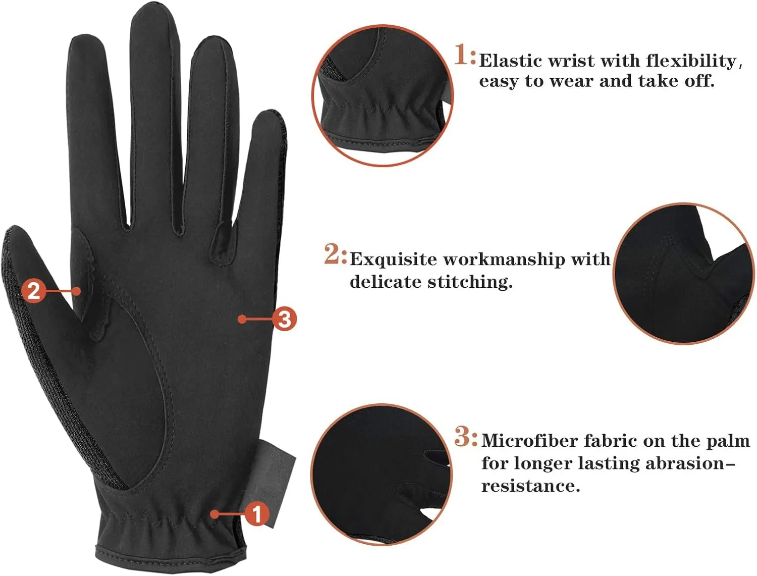 ChinFun Horse Riding Gloves Equestrian Gloves Kids for Girls Boys Durable Breathable Lightweight Comfortable Grip for All Seasons Young Riders Sports Mitts