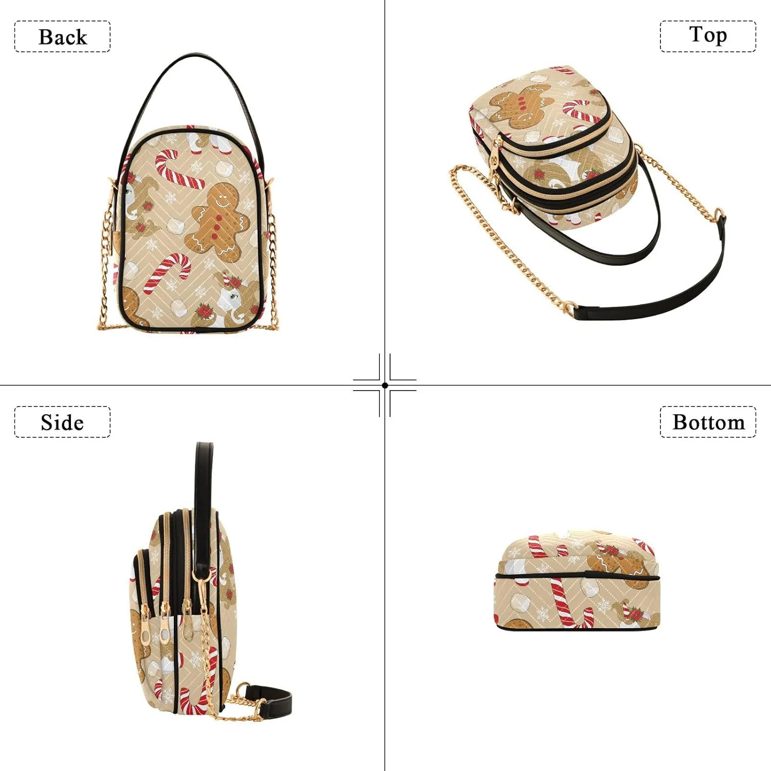 Christmas Nutcracker Crossbody Bags for Women Small Purse Chain Shoulder Bags Hand Bags for Trip Gifts Work