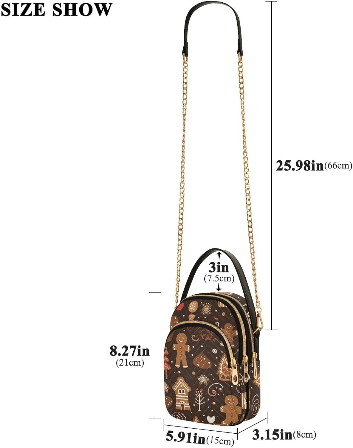 Christmas Nutcracker Crossbody Bags for Women Small Purse Chain Shoulder Bags Hand Bags for Trip Gifts Work