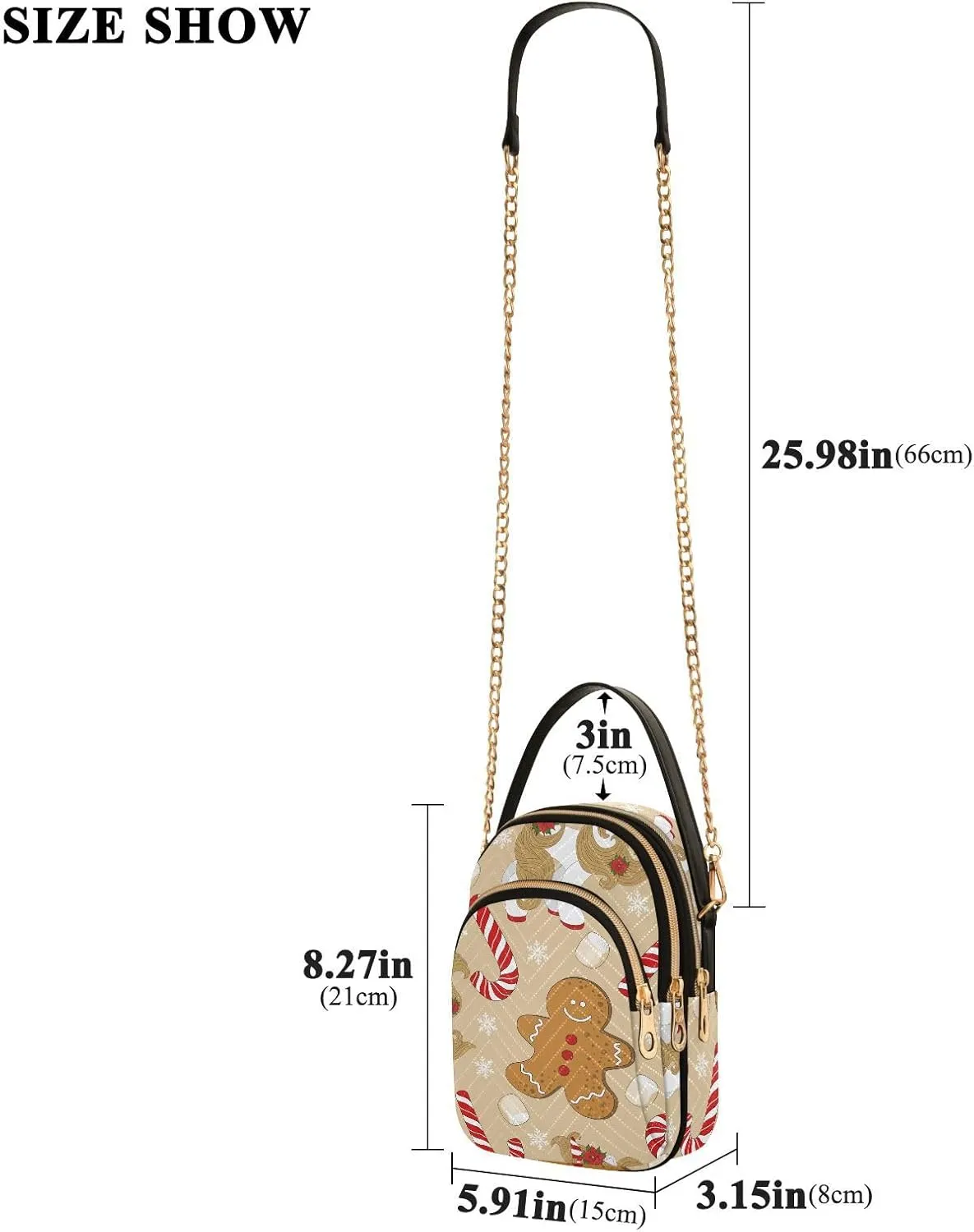 Christmas Nutcracker Crossbody Bags for Women Small Purse Chain Shoulder Bags Hand Bags for Trip Gifts Work