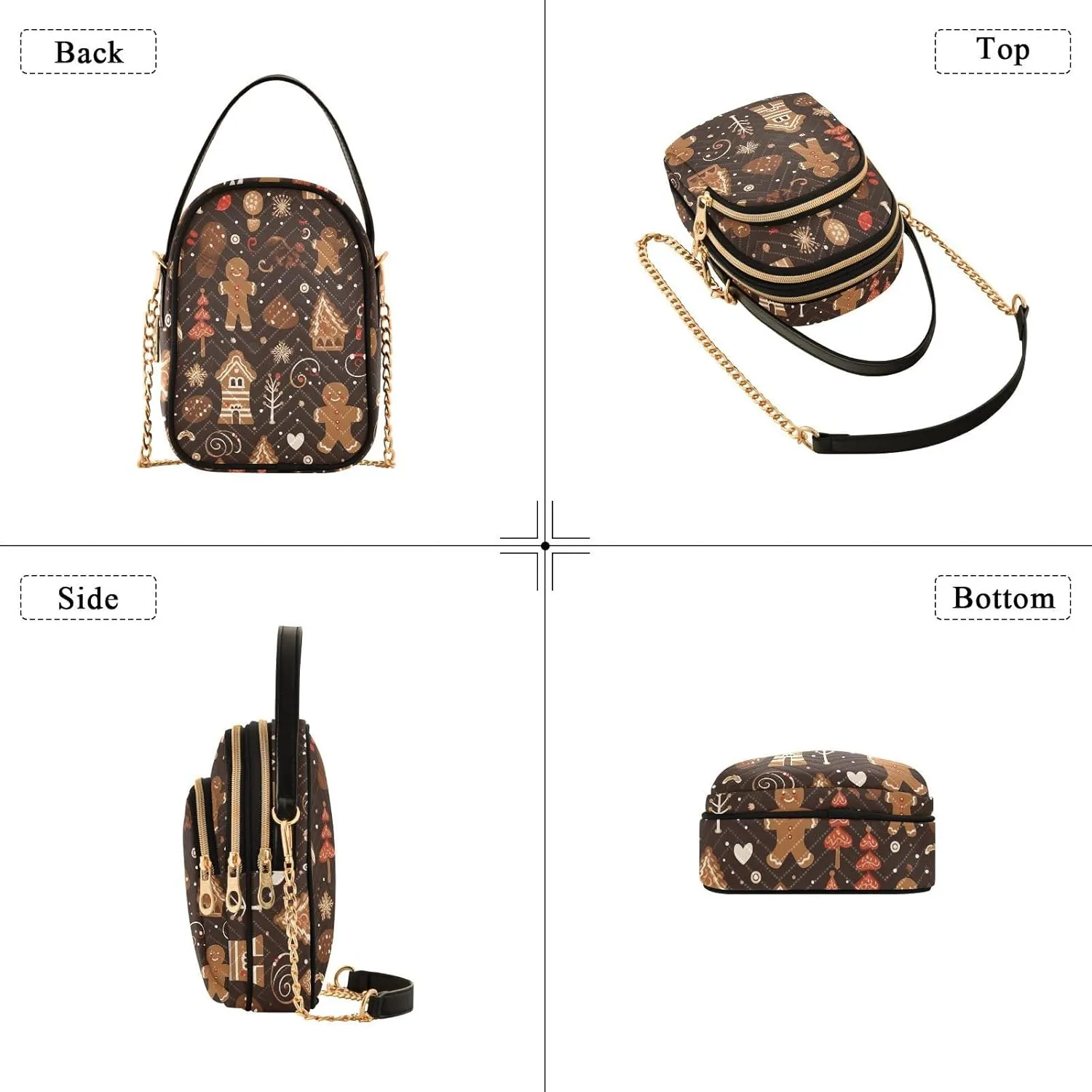 Christmas Nutcracker Crossbody Bags for Women Small Purse Chain Shoulder Bags Hand Bags for Trip Gifts Work