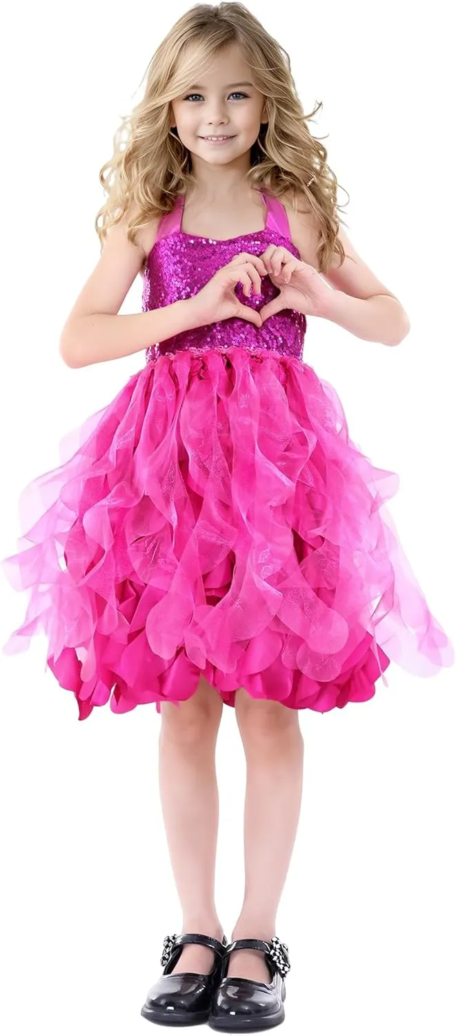 Christmas Tutu Dress for Girls Sequin Tulle Fairy Ball Dresses for Toddler Kid Little Girl Fancy Sparkly Birthday Outfit