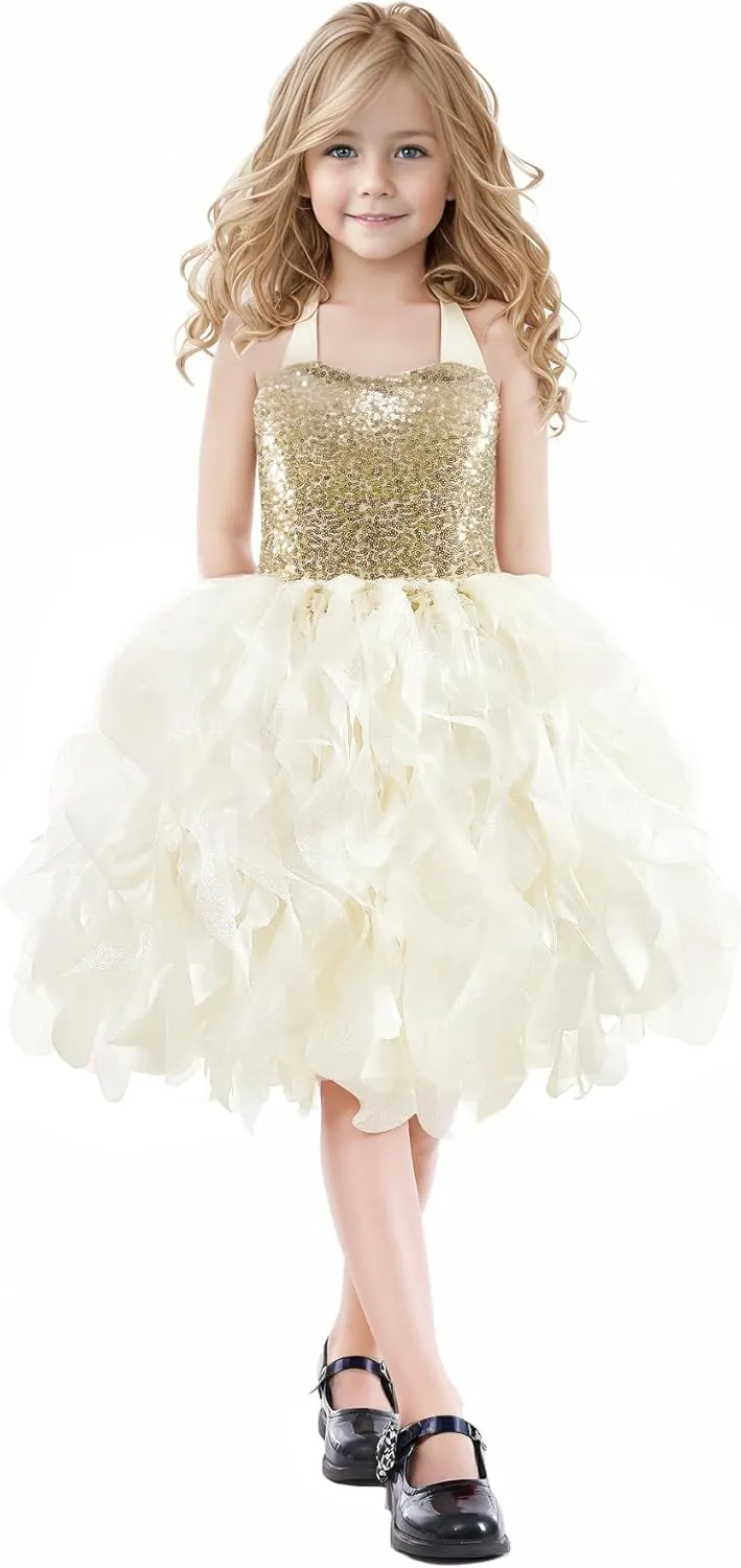 Christmas Tutu Dress for Girls Sequin Tulle Fairy Ball Dresses for Toddler Kid Little Girl Fancy Sparkly Birthday Outfit