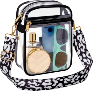 Clear Bag for Stadium Events, Clear Purse with Removable Strap, Messenger Bag for Concert Work Sports and Fetivals