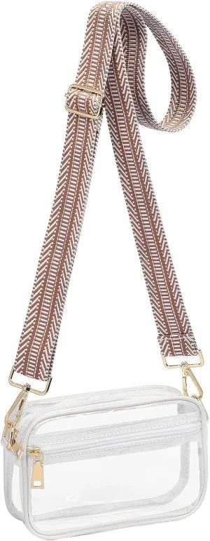 Clear Crossbody Bag Stadium Approved, Clear Purses for Women, Small Clear Stadium Bag for Concerts Sports Events