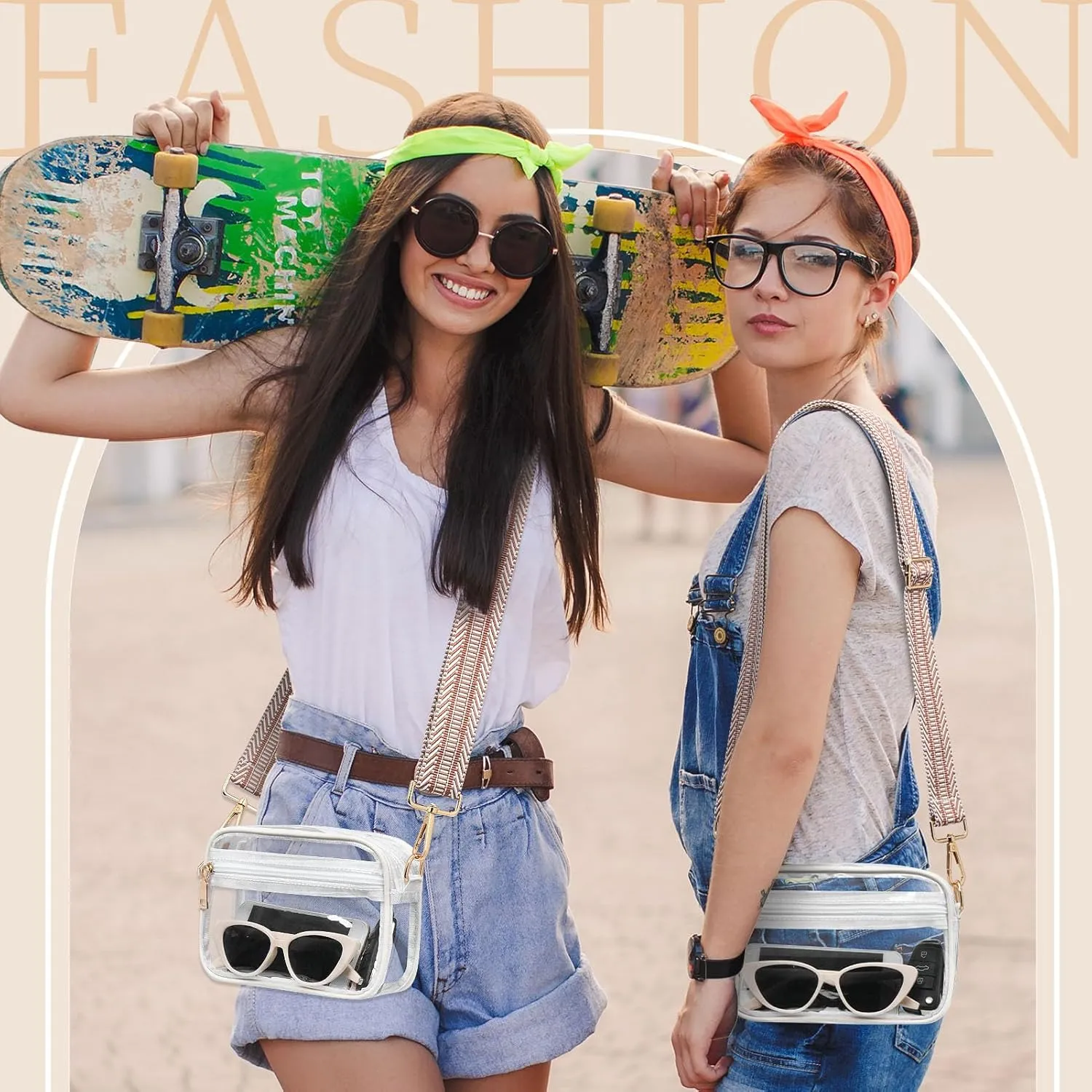 Clear Crossbody Bag Stadium Approved, Clear Purses for Women, Small Clear Stadium Bag for Concerts Sports Events