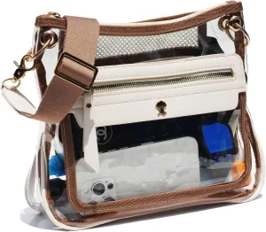 Clear Crossbody Bags for Women Stadium Approved Clear Purse for Concert Transparent Events Plastic Bag