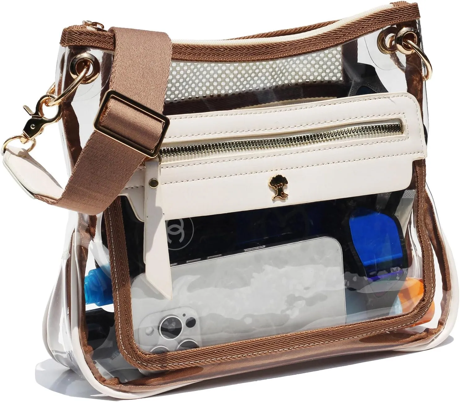 Clear Crossbody Bags for Women Stadium Approved Clear Purse for Concert Transparent Events Plastic Bag