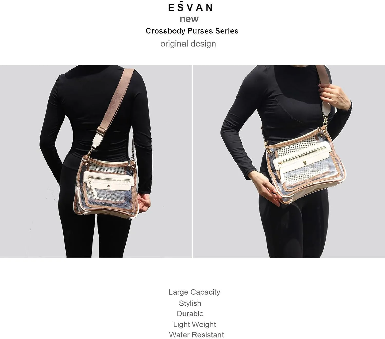 Clear Crossbody Bags for Women Stadium Approved Clear Purse for Concert Transparent Events Plastic Bag
