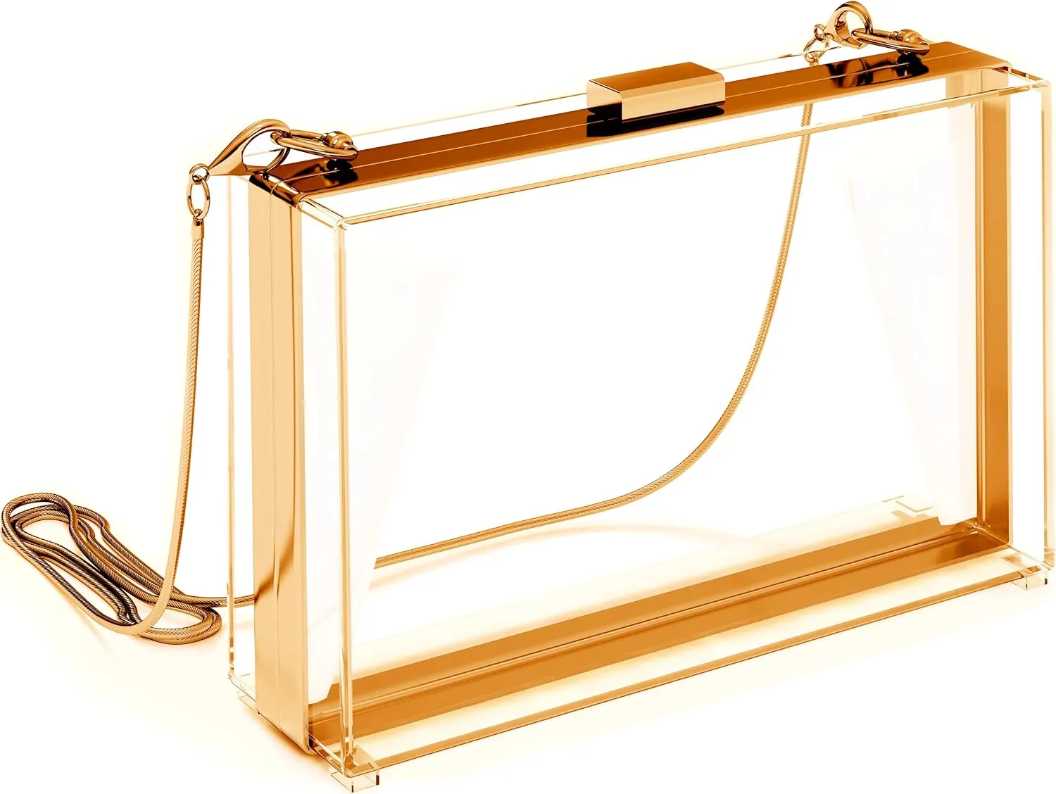 Clear Purse Crossbody Bag Acrylic Clutch for Women, Stadium Approved - Crossbody/Handbag. Gift Box Purse Included. SMALL