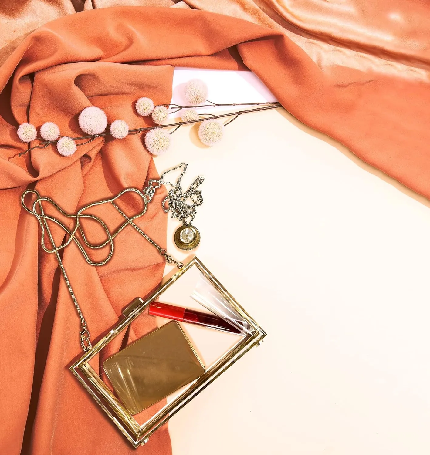Clear Purse Crossbody Bag Acrylic Clutch for Women, Stadium Approved - Crossbody/Handbag. Gift Box Purse Included. SMALL