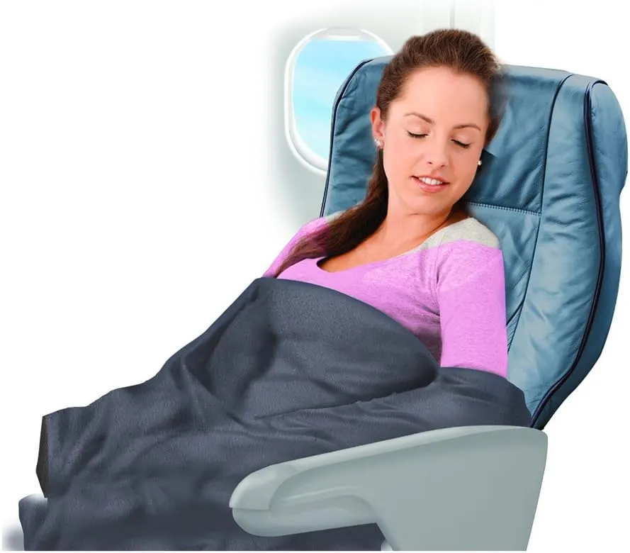 Cloudz Cozy Fleece Airplane Travel Blanket for Your Flight, Car, Camping, Home or Comforting Warmth Anywhere! - Fuchsia