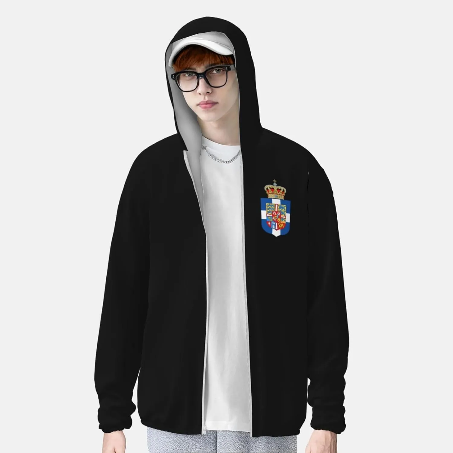 Coat Of Arms Of Greece Adult Sun Shirts Long Sleeve Uv Sun Protection Hoodie Fishing Hooded Sweatshirt For Men Women