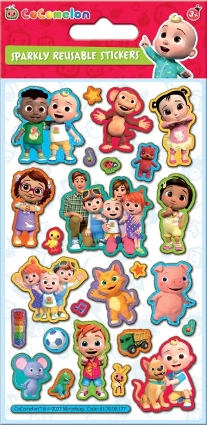 Cocomelon Sparkly Reusable Foil Stickers