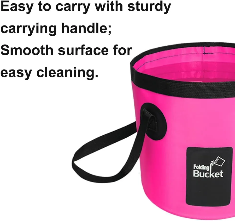 Collapsible Bucket with Handle 12L Outdoor Fishing Water Folding Bucket Lightweight Folding Water Container for RVing, Camping, Hiking, Backpacking(Orange)