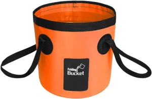 Collapsible Bucket with Handle 12L Outdoor Fishing Water Folding Bucket Lightweight Folding Water Container for RVing, Camping, Hiking, Backpacking(Orange)