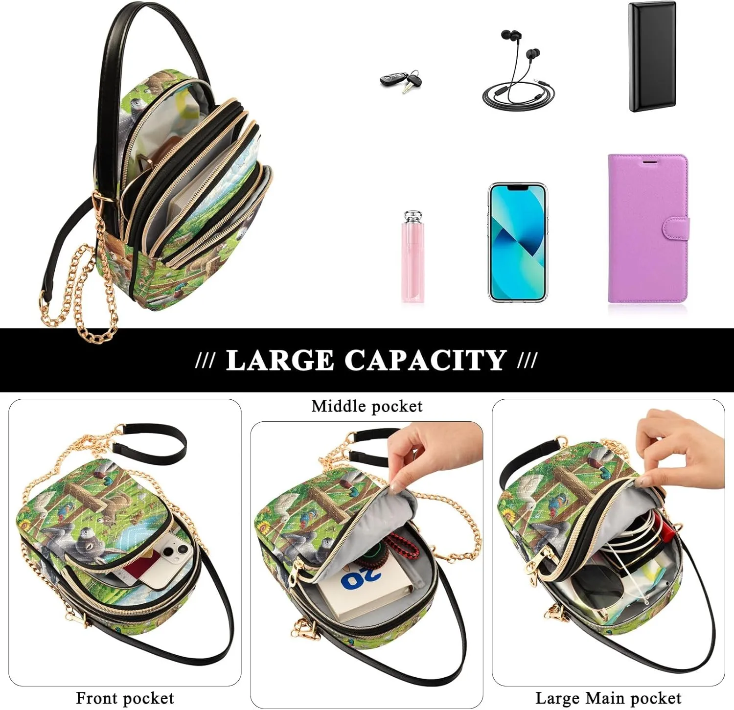 Colorful Small Shoulder Bags for Women Crossbody Chain Crossbody Bag