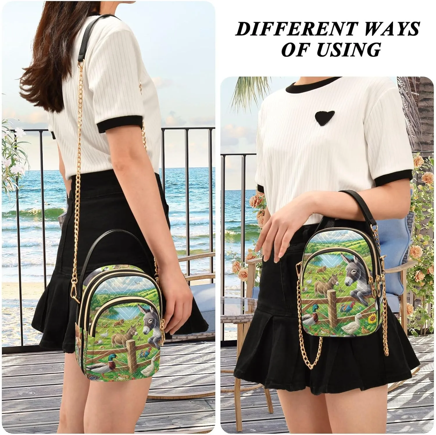 Colorful Small Shoulder Bags for Women Crossbody Chain Crossbody Bag