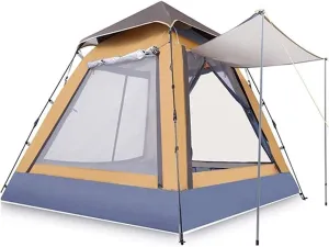 Compact Camping Tent Double Layer Outdoor Lightweight Tent Waterproof Wind Compatible with Hiking Mountaineering 215 * 215 * 165Cm