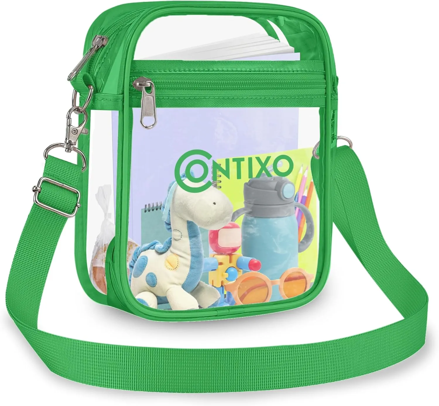 Contixo Clear Bag Stadium Approved - Clear Purses for Kids, Stadium Crossbody Messenger Bag for Concerts Sporting Events