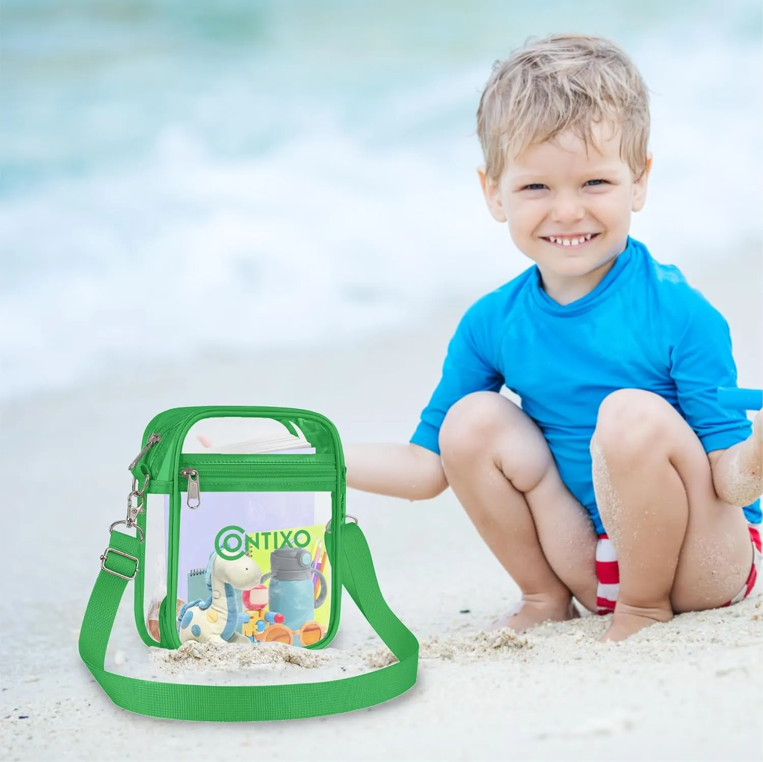 Contixo Clear Bag Stadium Approved - Clear Purses for Kids, Stadium Crossbody Messenger Bag for Concerts Sporting Events