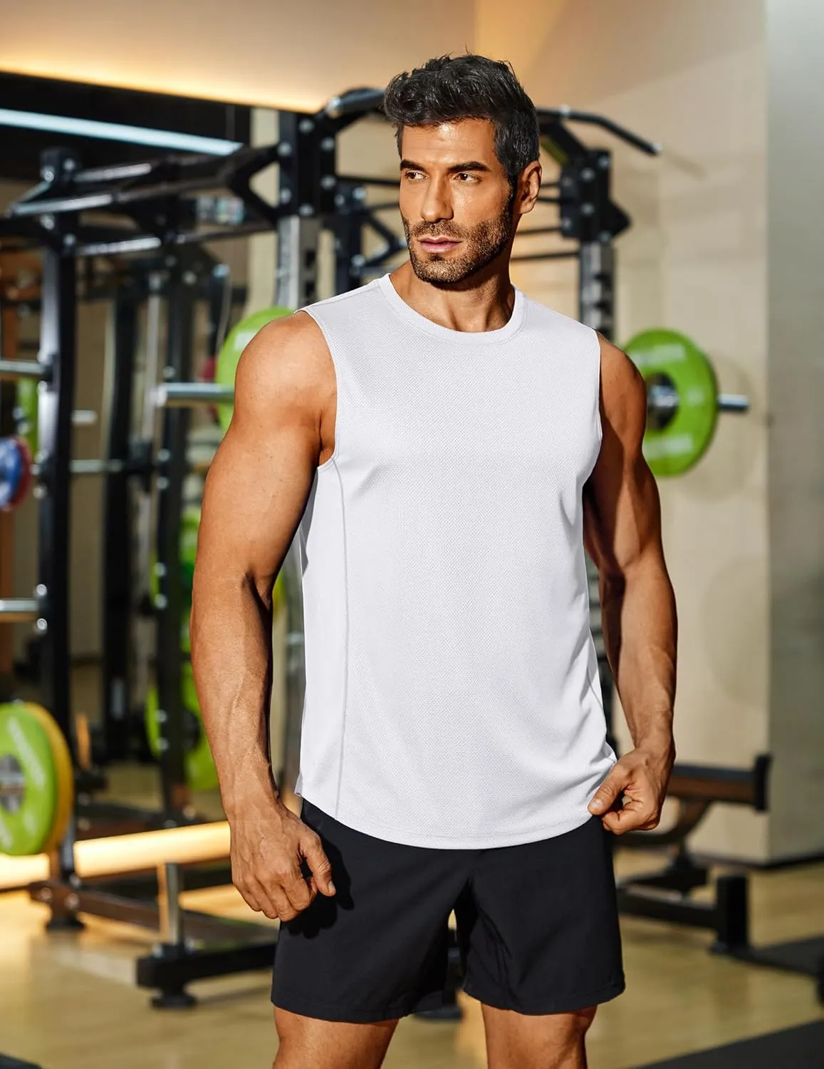 COOFANDY Sleeveless Muscle Shirts for Men Dry Fit Workout Gym Tank Tops Summer Swim Beach Shirt