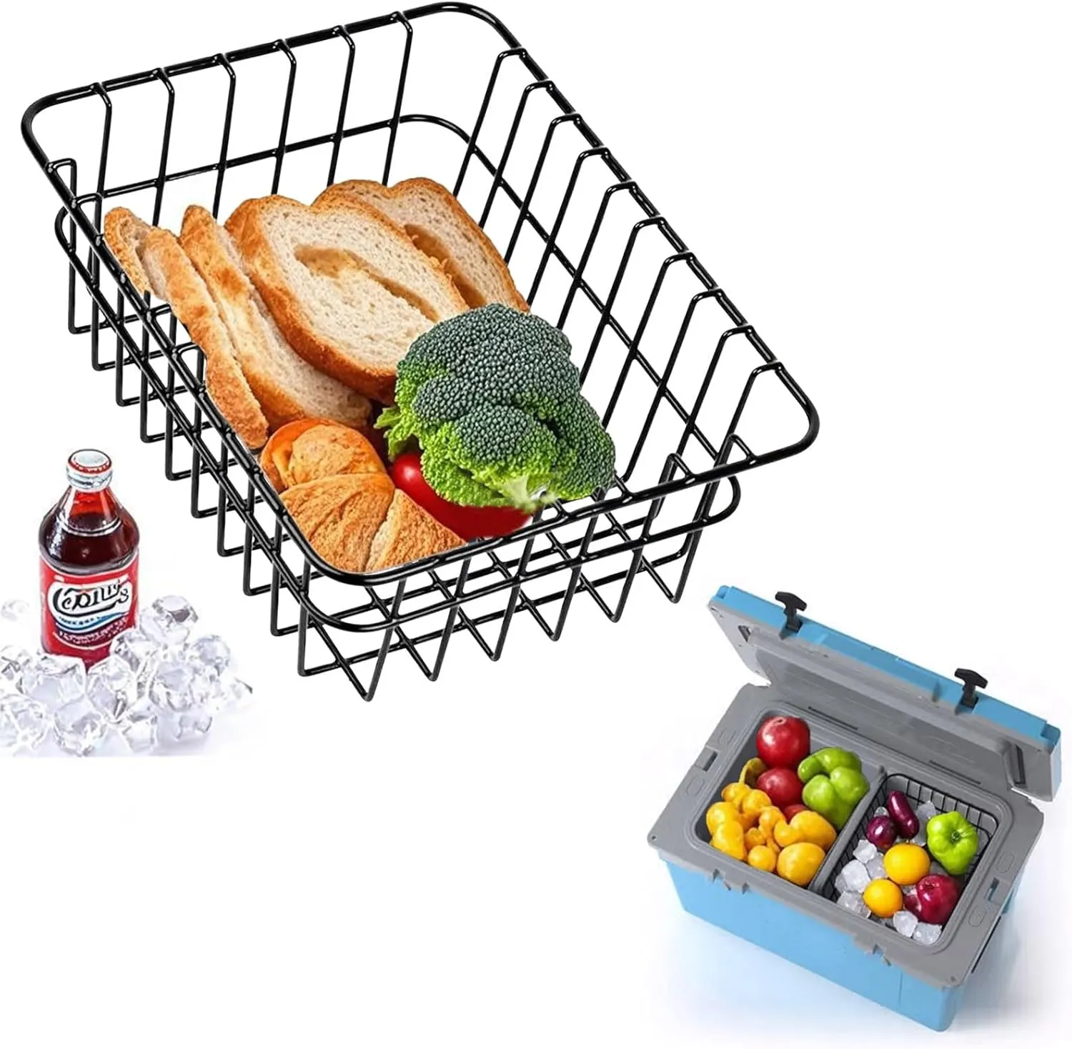 Cooler Basket for RTIC 52QT, 72QT Ultra-Light Coolers, Compatible with Coleman 54 QT Steel Belted Coolers, Keep Smaller Items Dry-Goods Basket, Compatible with Rtic Ice, RTIC Cooler Accessories etc.
