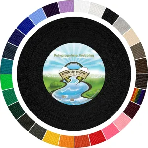 Country Brook Design 1" Webbing - 10/25/50 Yards - 30  Colors - EDC 1 Inch Polypropylene Webbing for Climbing Outdoors Crafting DIY Gear Repair