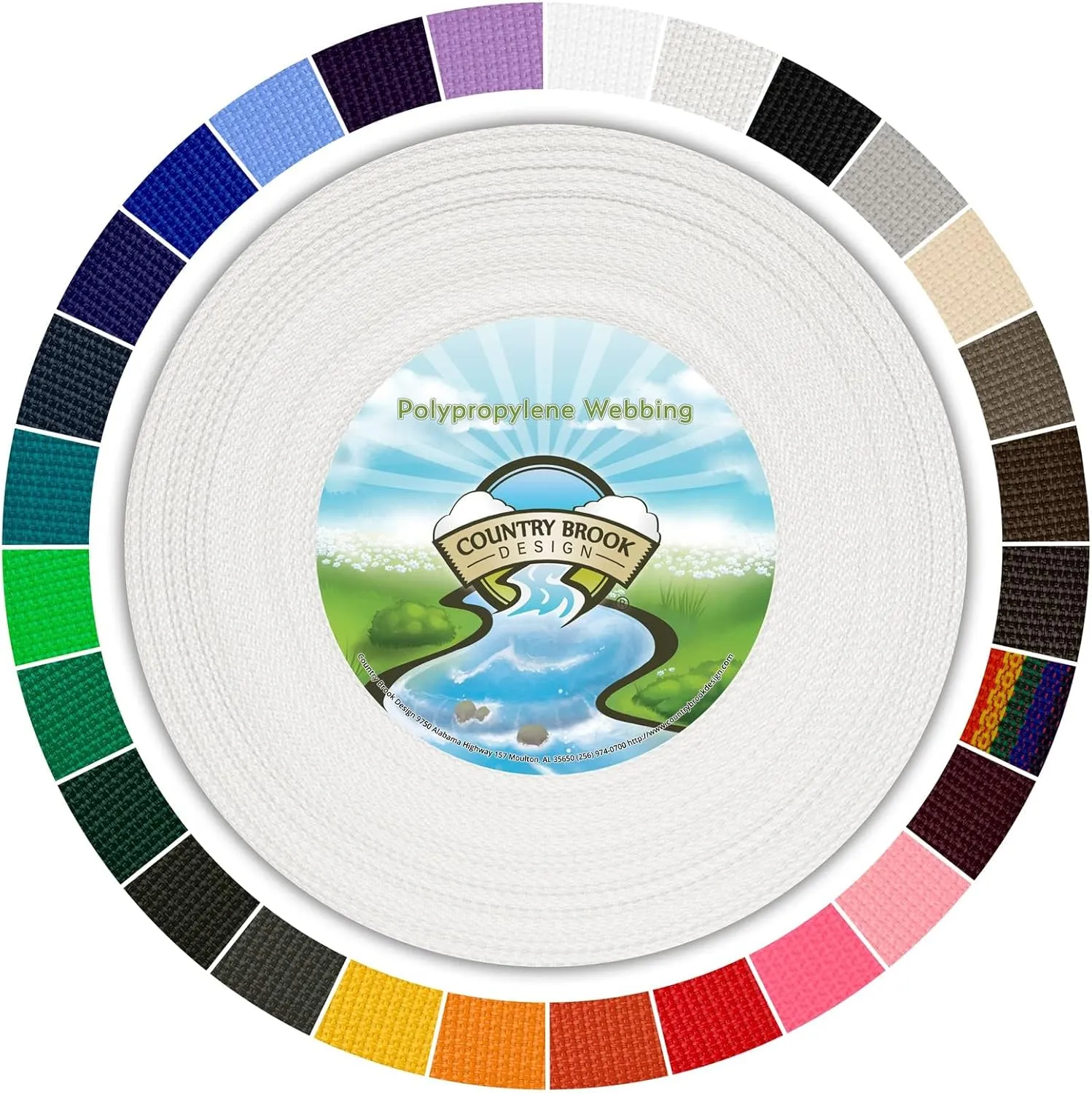 Country Brook Design 1" Webbing - 10/25/50 Yards - 30  Colors - EDC 1 Inch Polypropylene Webbing for Climbing Outdoors Crafting DIY Gear Repair
