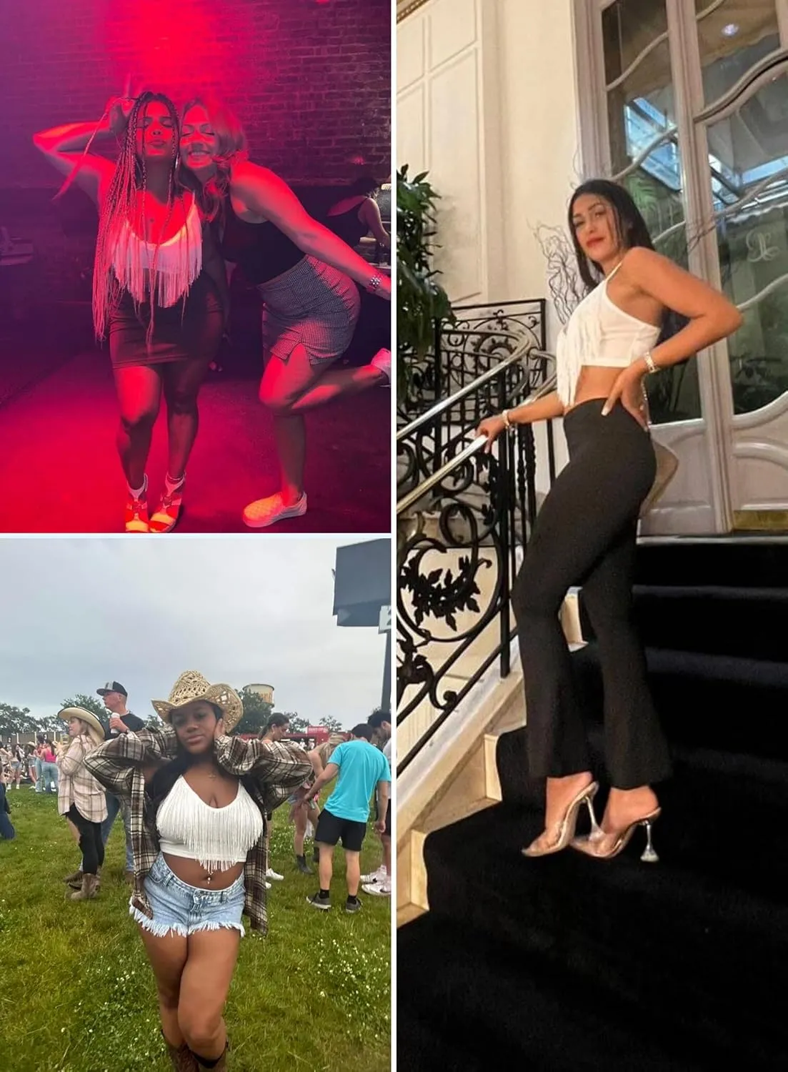 Cowgirl Fringe Tops for Women - Western Country Concert Outfit Sexy Rave Music Festival Nashville Tassel Tank Shirt