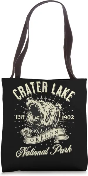 Crater Lake National Park Oregon Bear Hike Outdoors Vintage Tote Bag