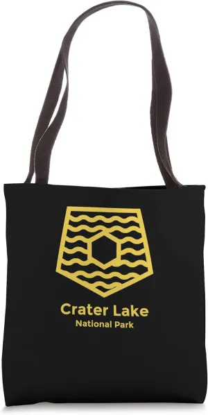 Crater Lake National Park Oregon Minimalist Retro Graphic Tote Bag