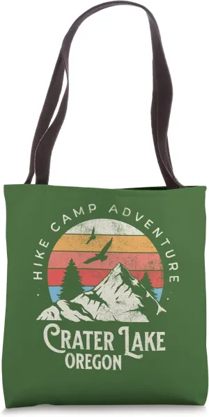 Crater Lake Oregon Nature Hike Mountains Outdoors Vintage Tote Bag
