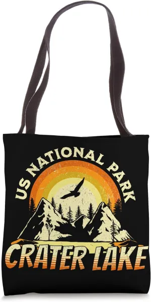 Crater Lake US National Park Oregon Hiking Camping Vintage Tote Bag