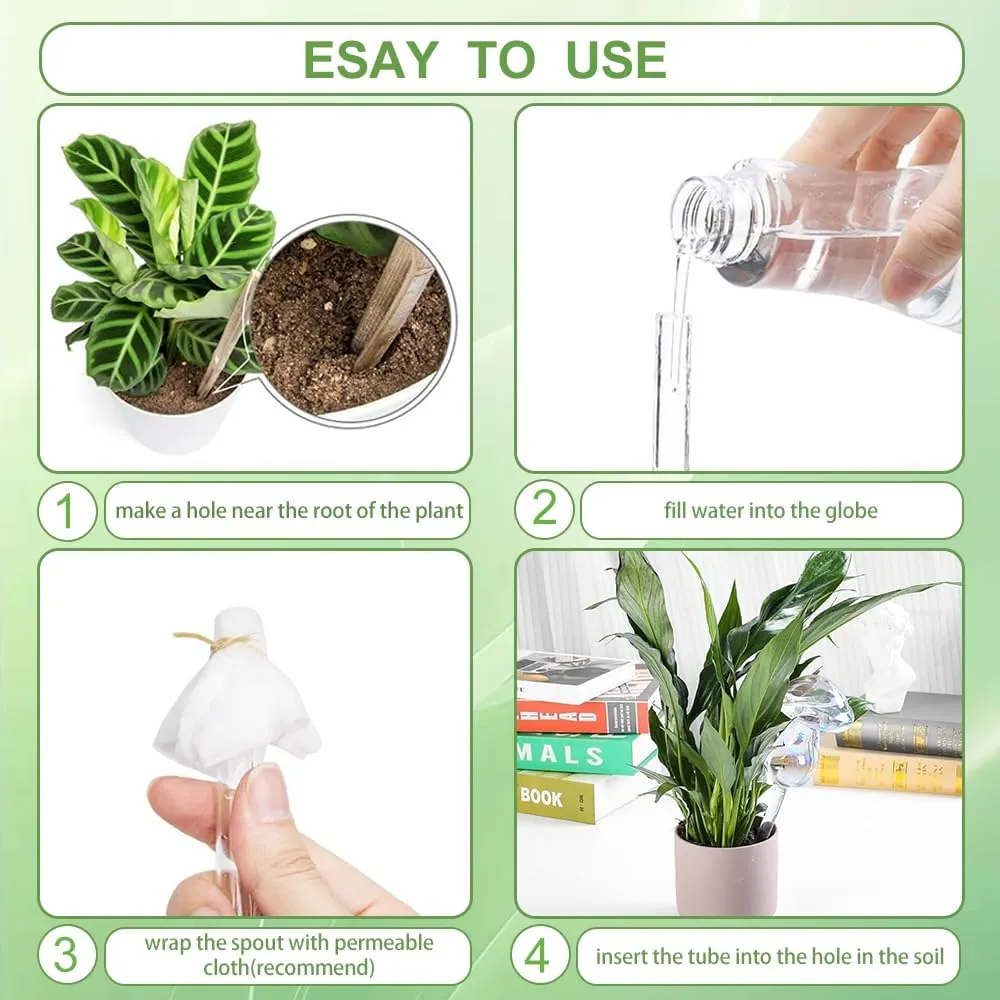 CrazyHome 4PCs Mushroom Self Watering Spikes | Automatic Watering System for Potted Plants