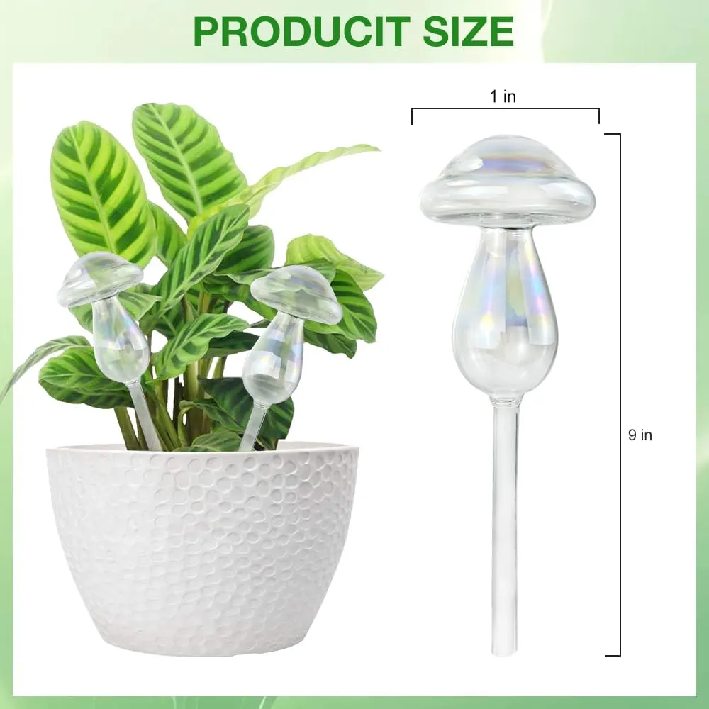 CrazyHome 4PCs Mushroom Self Watering Spikes | Automatic Watering System for Potted Plants