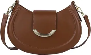 Crossbody bag, high-class sense of fashion trend women's bag shoulder armpit bag (Brown)